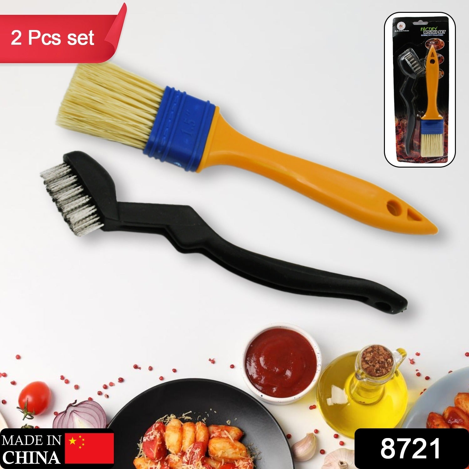 8721 Multifunction Basting Brush for Cooking Pastry Brush Baking Food Butter Brush Dusting Brush for Cooking Grease Brush for Baking Dishwasher Safe Grilling / Hairbrush / Corn (2 Pcs Set) 8721 Multifunction Basting Brush for Cooking Pastry Brush Baking Food Butter Brush Dusting Brush for Cooking Grease Brush for Baking Dishwasher Safe Grilling / Hairbrush / Corn (2 Pcs Set)